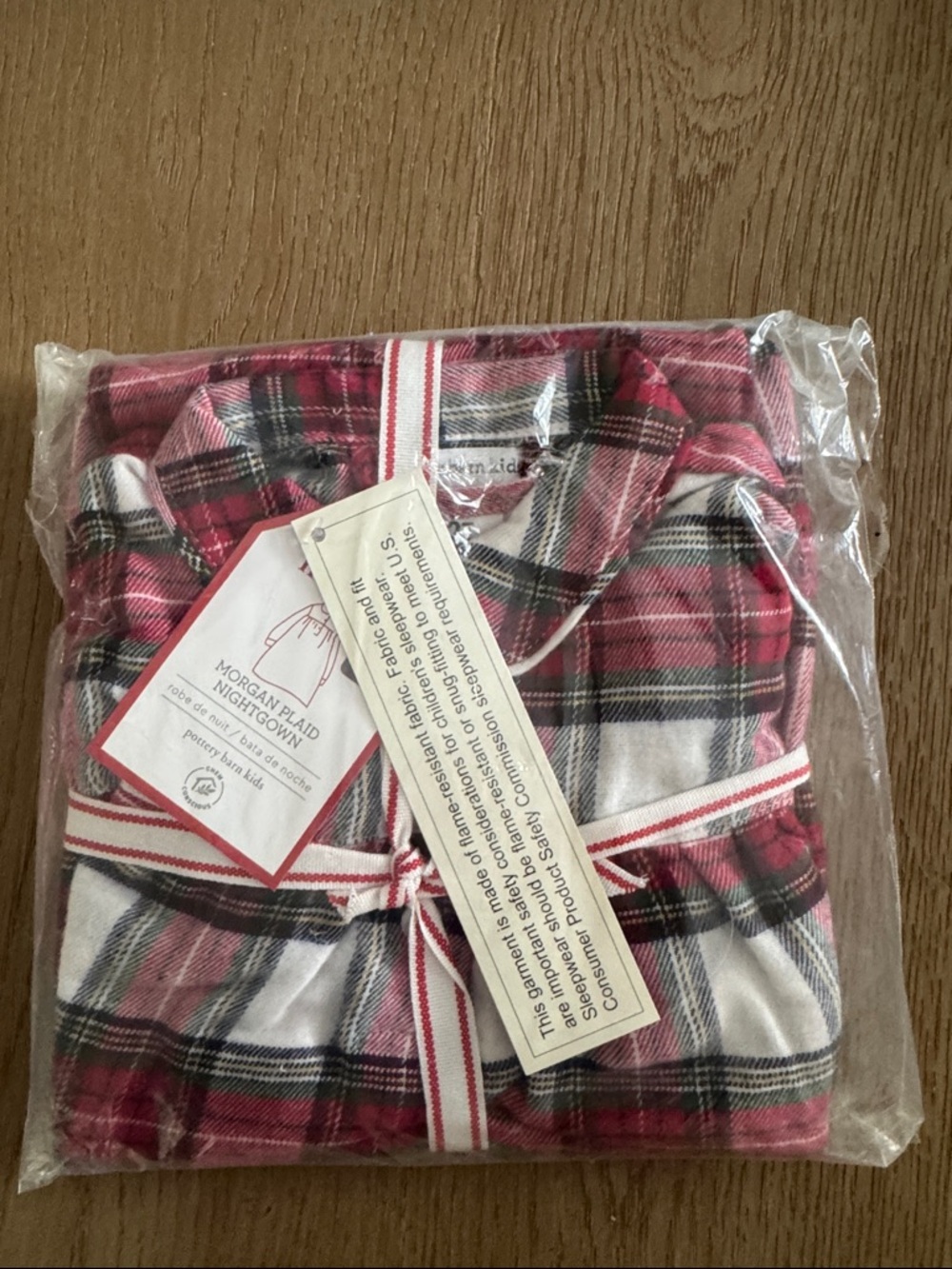 Pottery Barn Kids Plaid Nightgown in Red, White, Black